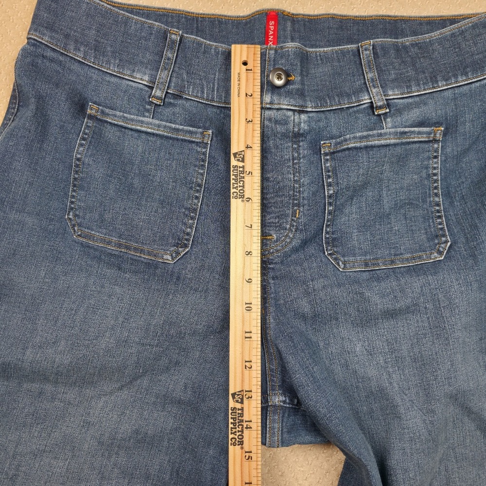 SPANX Wide Leg Denim-Blue Cropped Jeans - Picture 10 of 13